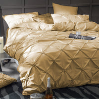HKM-279379 Gorgeous Nature Color Imitated Silk Satin Bed Set - 3 Piece Children's and Adults' Bedding
