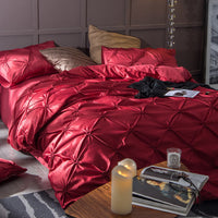 HKM-279379 Gorgeous Nature Color Imitated Silk Satin Bed Set - 3 Piece Children's and Adults' Bedding