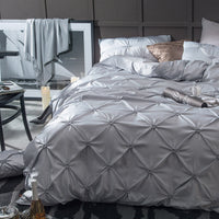 HKM-279379 Gorgeous Nature Color Imitated Silk Satin Bed Set - 3 Piece Children's and Adults' Bedding