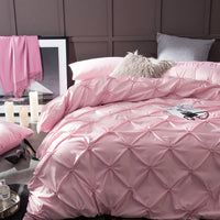 HKM-279379 Gorgeous Nature Color Imitated Silk Satin Bed Set - 3 Piece Children's and Adults' Bedding