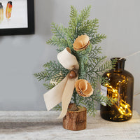 HKM-279507 Wrought Iron Small Christmas Tree Ornament in Pot - Eco-Friendly, Durable Decor