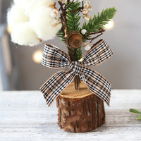 HKM-279507 Wrought Iron Small Christmas Tree Ornament in Pot - Eco-Friendly, Durable Decor