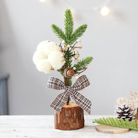 HKM-279507 Wrought Iron Small Christmas Tree Ornament in Pot - Eco-Friendly, Durable Decor