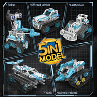 HKM-279635 App-Controlled 5-in-1 Robot Building Block Kit for Kids, Educational DIY Assembly Toy, Ages 8 and Up