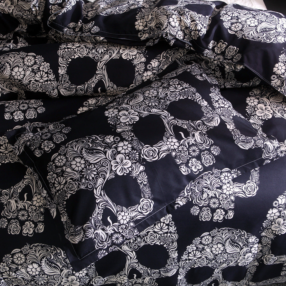 HKM-279827 Gold Withered Head Polyester Quilt Cover Set - Reactive Printing, Plain Weave, Personalized Fashion Design