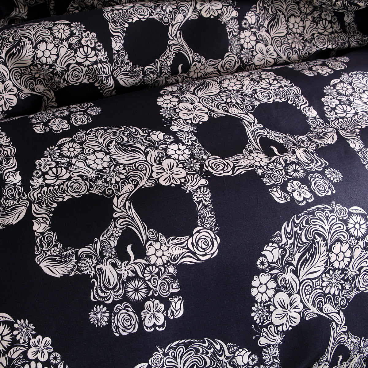 HKM-279827 Gold Withered Head Polyester Quilt Cover Set - Reactive Printing, Plain Weave, Personalized Fashion Design