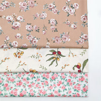 HKM-279891 Pastoral Small Rose Berry Cotton Twill Fabric for Bedding, Clothing and Home Décor