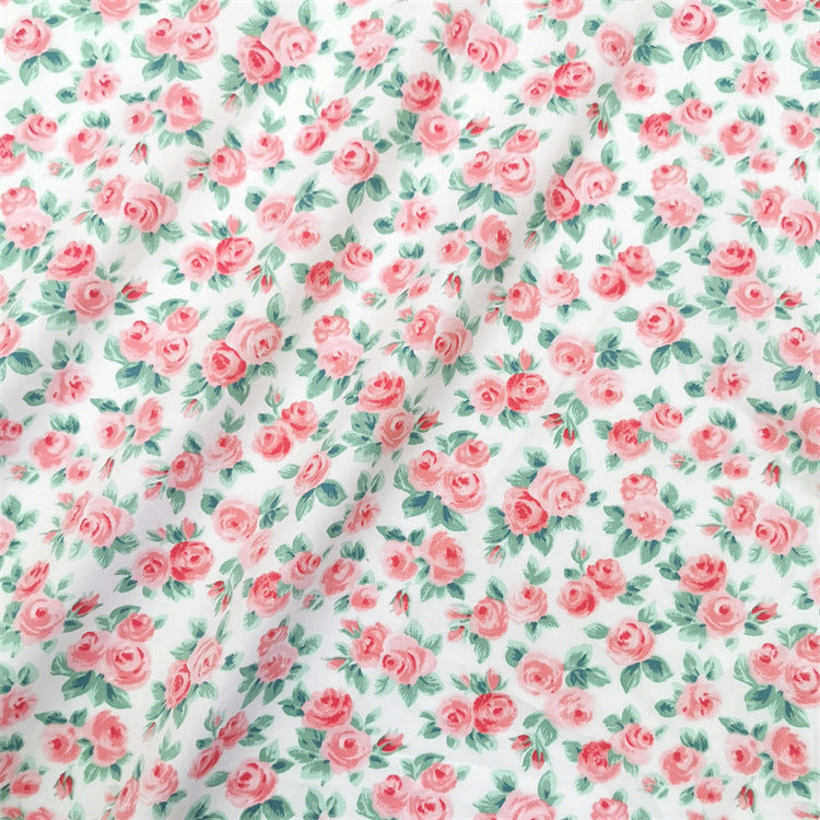 HKM-279891 Pastoral Small Rose Berry Cotton Twill Fabric for Bedding, Clothing and Home Décor