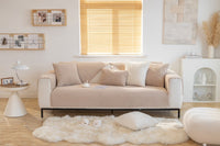 HKM-279955 Cozy Thickened Honeycomb Velvet Sofa Cushion - Dustproof Non-slip Cover in Flannel