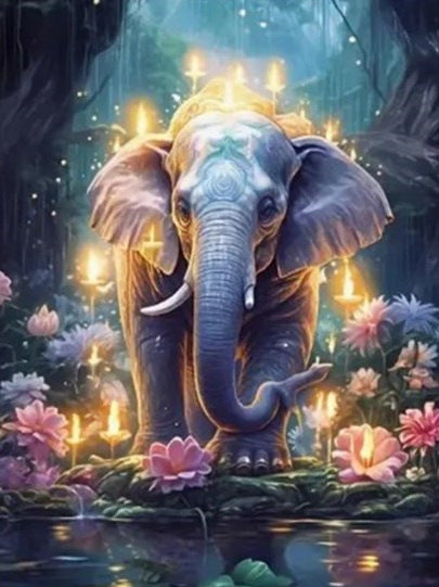 HKM-280147 Animal Diamond Painting - Handmade Landscape Design in Various Sizes