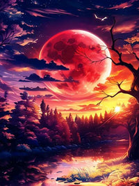 HKM-280147 Animal Diamond Painting - Handmade Landscape Design in Various Sizes