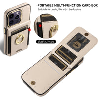 HKM-280147 Leather Phone Case with Card Holder - Compatible with iPhone - Bracket and Anti-Fall Design - Multiple Colors Available
