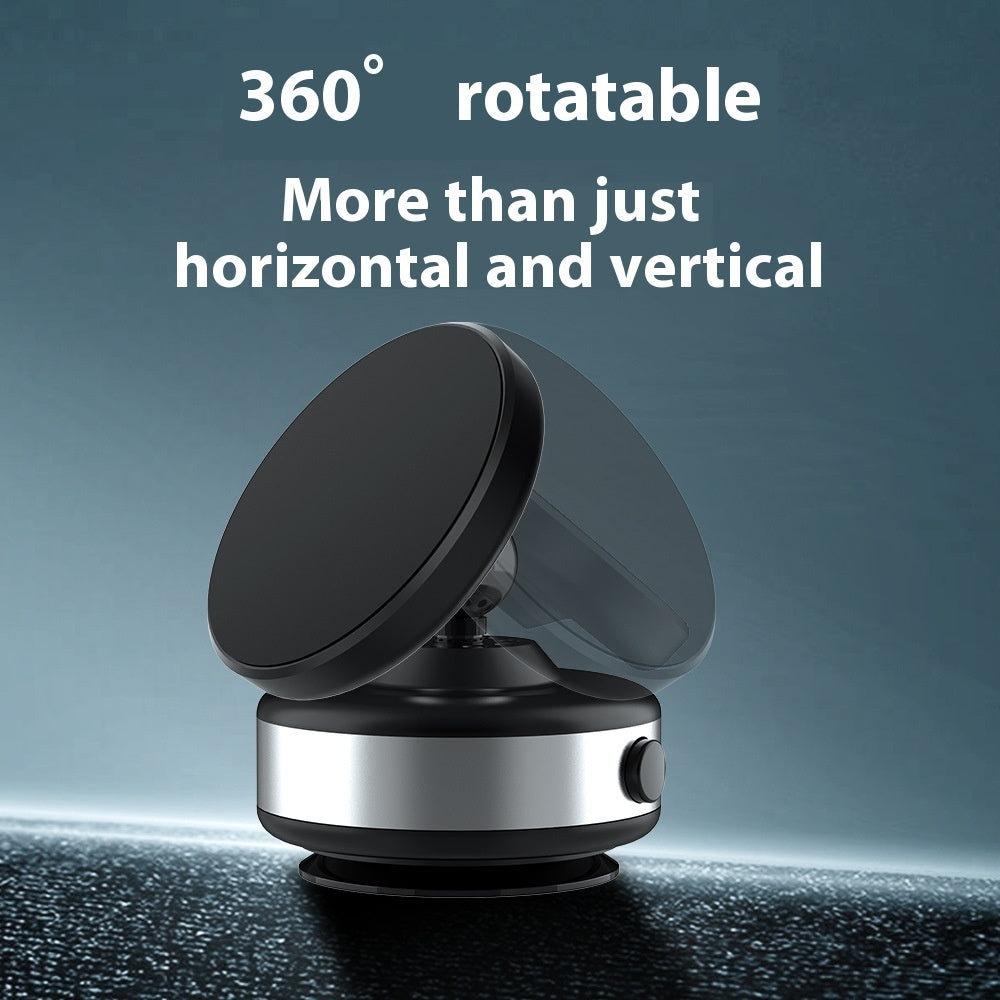 HKM-280275 Magnetic Car Phone Holder with Vacuum Adsorption - 15W Power, Silver & Black Options