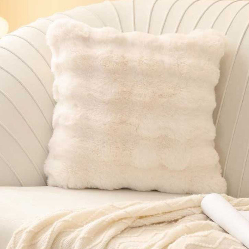 HKM-280339 Cream Puff Plush Cushion Pillow - Modern Simple Design, 43x43cm, Available in Multiple Styles