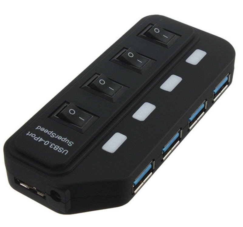 HKM-280403 7-Port USB 3.0 Hub with Hot Swap and Overload Protection - Compact and Portable Design