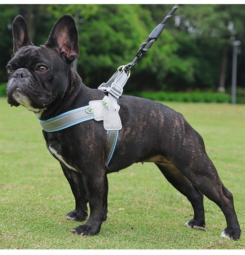 HKM-280403 Breathable Mesh Dog Breast Strap with Hand Holding Rope in Multiple Colors