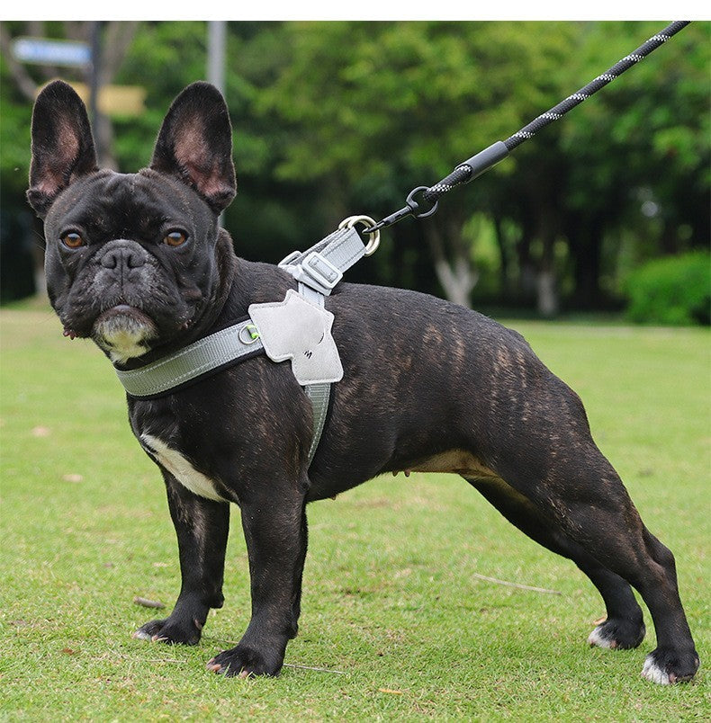HKM-280403 Breathable Mesh Dog Breast Strap with Hand Holding Rope in Multiple Colors