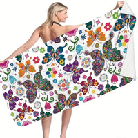 HKM-280467 Microfiber Beach Towel with Vibrant Prints - Soft and Quick-Drying Bath Towel