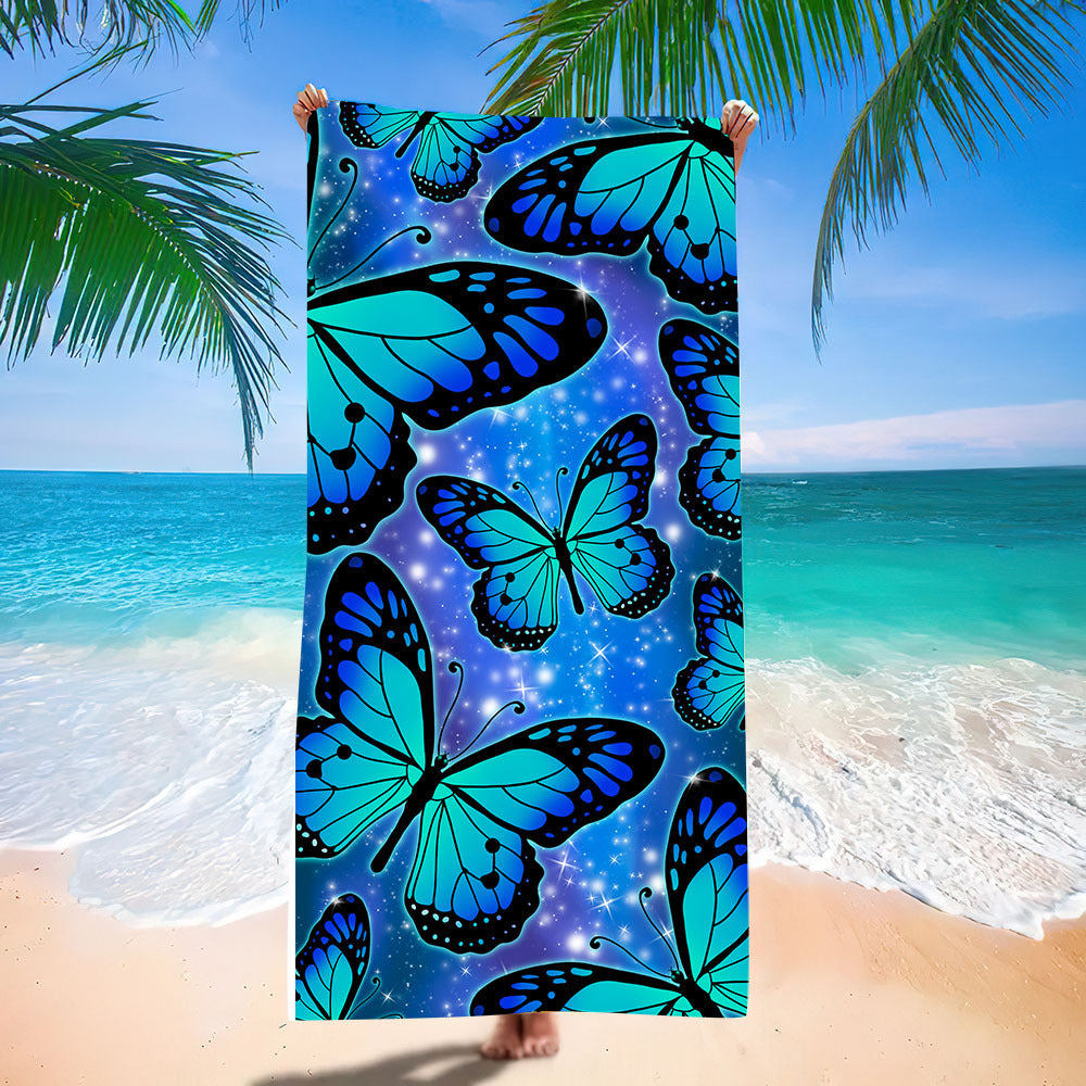 KTX-280467 Microfiber Beach Towel with Vibrant Prints - Soft and Quick-Drying Bath Towel