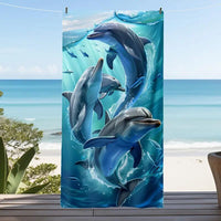 HKM-280467 Microfiber Beach Towel with Vibrant Prints - Soft and Quick-Drying Bath Towel