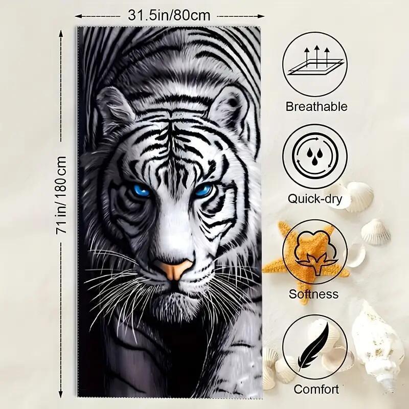 KTX-280467 Microfiber Beach Towel with Vibrant Prints - Soft and Quick-Drying Bath Towel