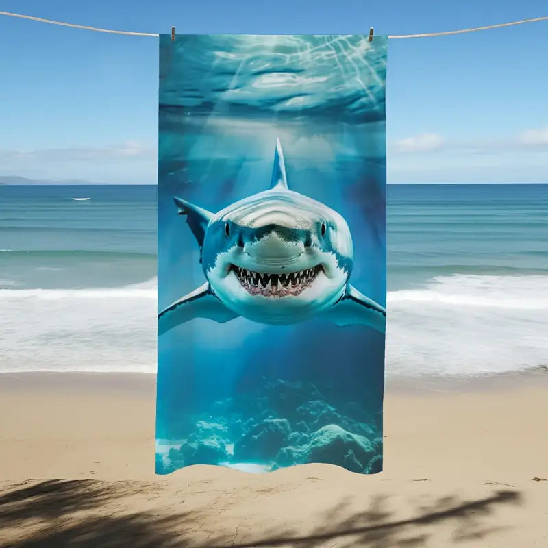 KTX-280467 Microfiber Beach Towel with Vibrant Prints - Soft and Quick-Drying Bath Towel