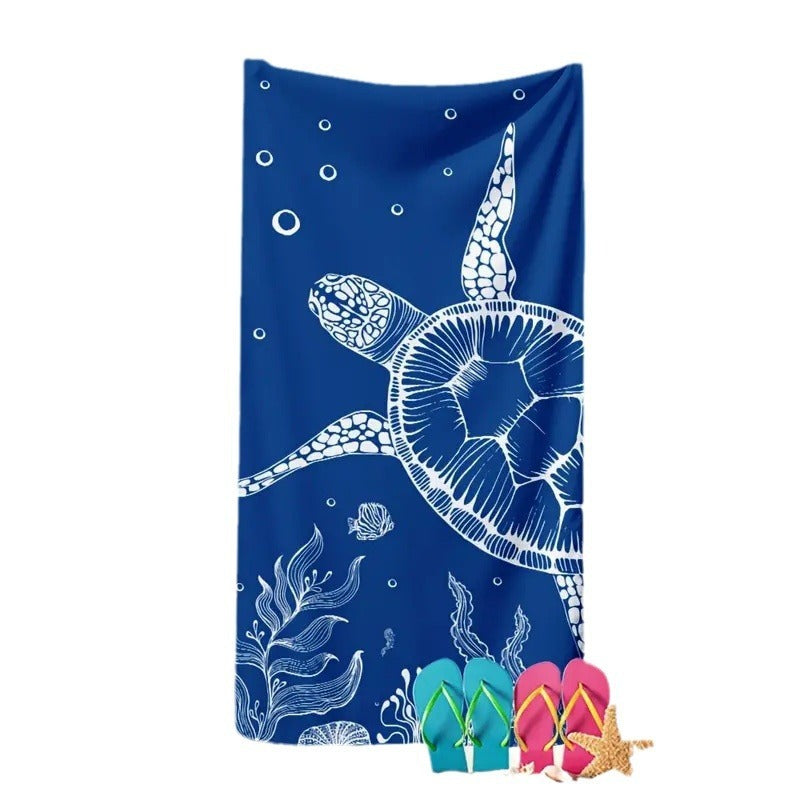 KTX-280467 Microfiber Beach Towel with Vibrant Prints - Soft and Quick-Drying Bath Towel