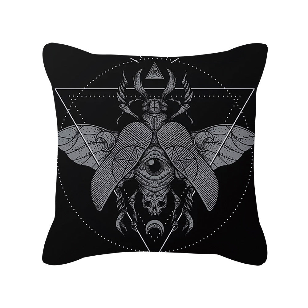 HKM-280595 Skull Print Super Soft Polyester Square Pillow Cushion Cover 45x45cm