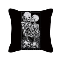 HKM-280595 Skull Print Super Soft Polyester Square Pillow Cushion Cover 45x45cm