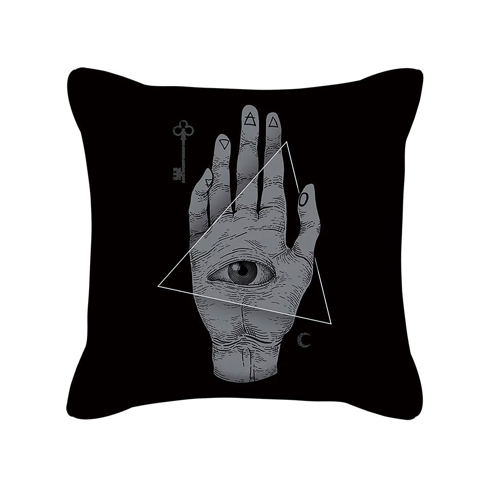 HKM-280595 Skull Print Super Soft Polyester Square Pillow Cushion Cover 45x45cm