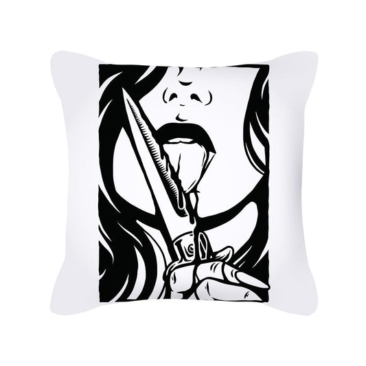 HKM-280595 Skull Print Super Soft Polyester Square Pillow Cushion Cover 45x45cm