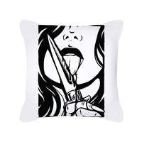 HKM-280595 Skull Print Super Soft Polyester Square Pillow Cushion Cover 45x45cm