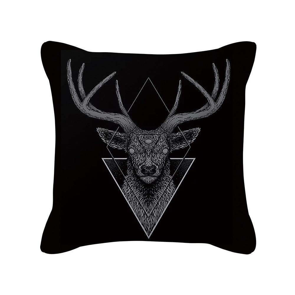 HKM-280595 Skull Print Super Soft Polyester Square Pillow Cushion Cover 45x45cm