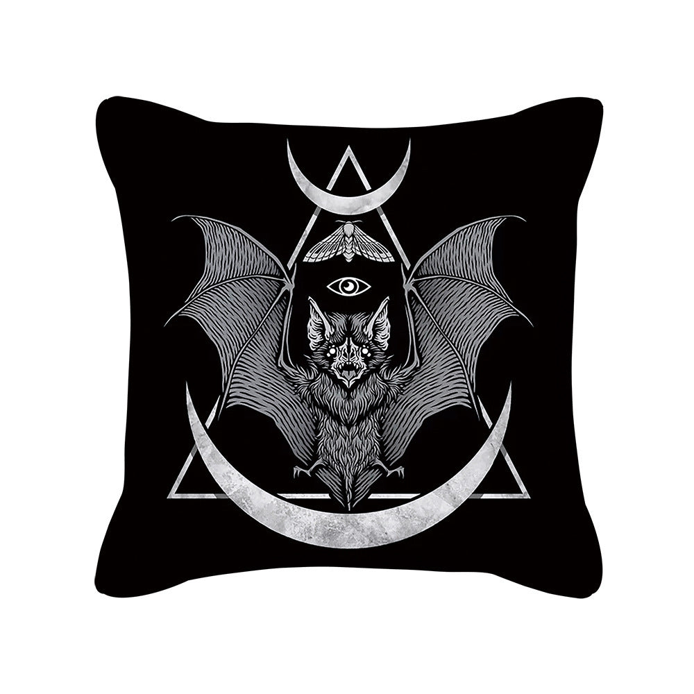 HKM-280595 Skull Print Super Soft Polyester Square Pillow Cushion Cover 45x45cm