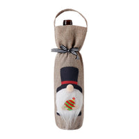 HKM-280659 Portable Wine Bottle Bag in Top Hat, Nordic, and Cake Styles - Polyester Cover for Christmas Decor