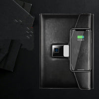 HKM-280723 Bluetooth Fingerprint Lock Notepad with 16GB Memory and Wireless Charging Capability