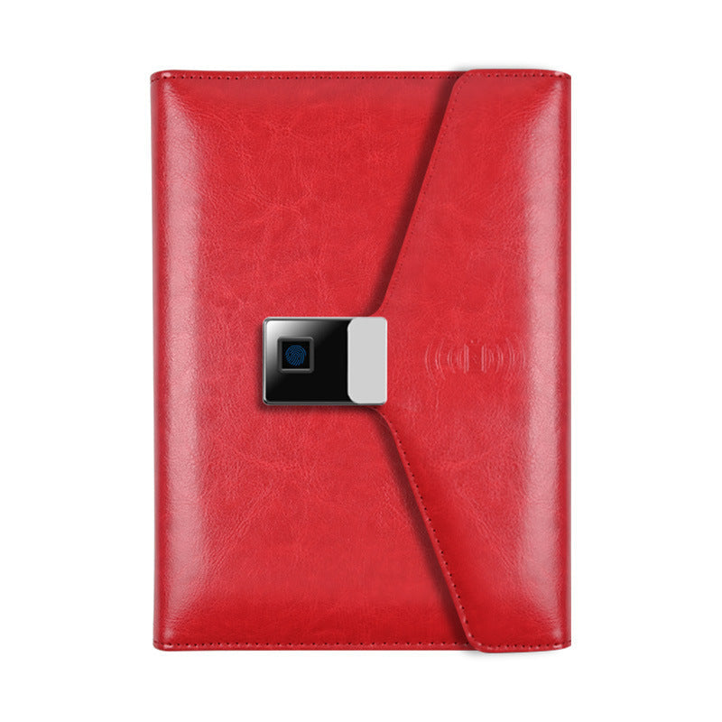 HKM-280723 Bluetooth Fingerprint Lock Notepad with 16GB Memory and Wireless Charging Capability