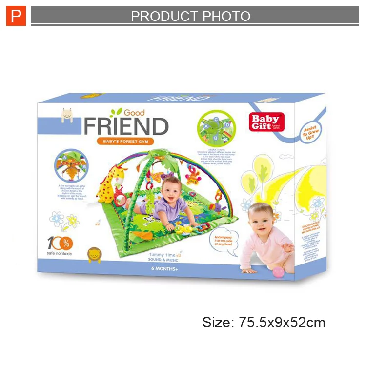 HKM-280851 Soft Cloth Baby Gym with Lights & Music - Educational Activity Play Mat for Infants