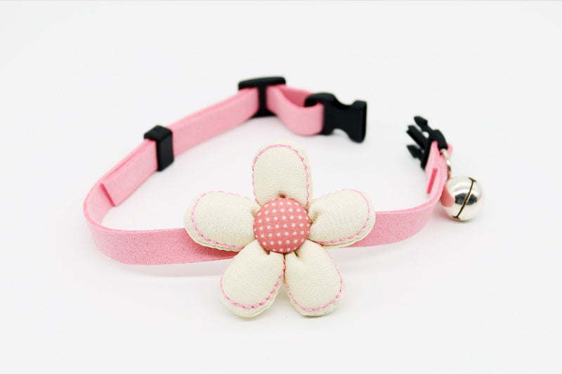 HKM-280915 Fresh Floral Cat and Small Dog Bell Collars with Adjustable Size and Color Options