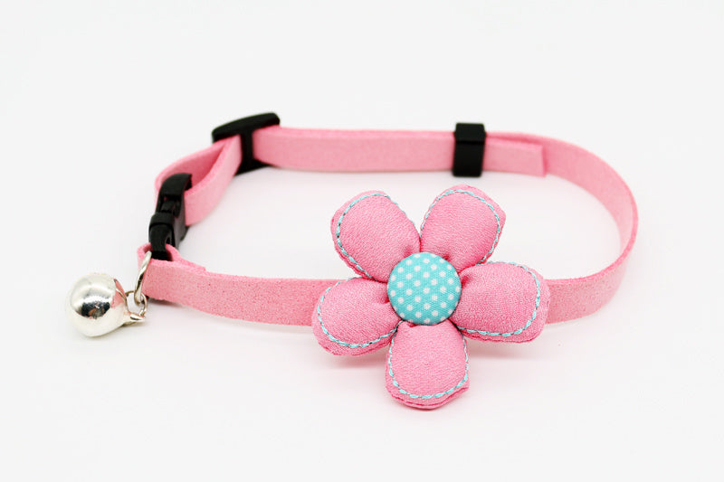 HKM-280915 Fresh Floral Cat and Small Dog Bell Collars with Adjustable Size and Color Options