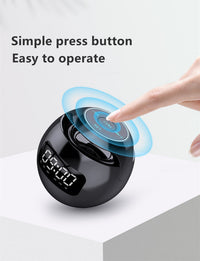 HKM-280915 Oval LED Alarm Clock Bluetooth Speaker with Subwoofer Function - Stylish for Bedroom, Living Room, and Office