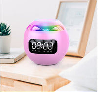 HKM-280915 Oval LED Alarm Clock Bluetooth Speaker with Subwoofer Function - Stylish for Bedroom, Living Room, and Office