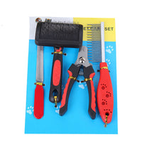 HKM-280979 Comprehensive Four-Piece Dog Grooming Set with Stainless Steel Tools