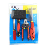 HKM-280979 Comprehensive Four-Piece Dog Grooming Set with Stainless Steel Tools
