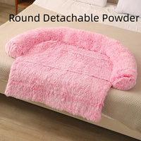 HKM-280979 Cozy Plush Dog Sofa Cushion for Winter Comfort - Available in Multiple Sizes