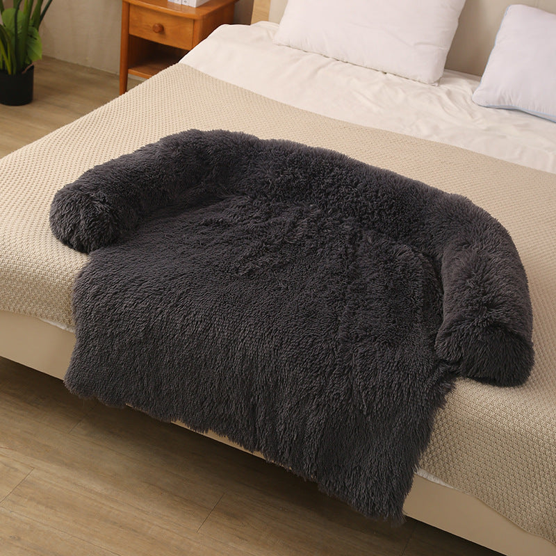 HKM-280979 Cozy Plush Dog Sofa Cushion for Winter Comfort - Available in Multiple Sizes