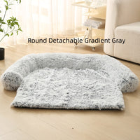 HKM-280979 Cozy Plush Dog Sofa Cushion for Winter Comfort - Available in Multiple Sizes