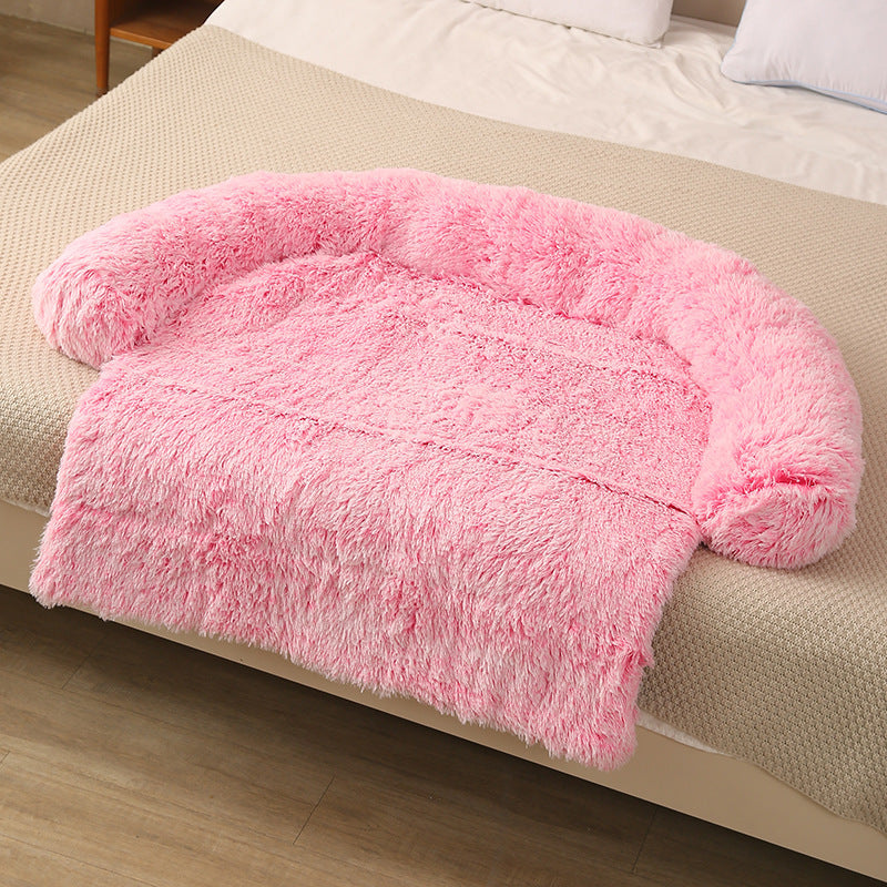 HKM-280979 Cozy Plush Dog Sofa Cushion for Winter Comfort - Available in Multiple Sizes