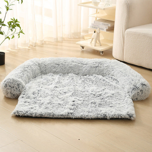 HKM-280979 Cozy Plush Dog Sofa Cushion for Winter Comfort - Available in Multiple Sizes