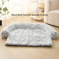 HKM-280979 Cozy Plush Dog Sofa Cushion for Winter Comfort - Available in Multiple Sizes